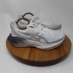 Asics Shoes Womens 8.5 Novablast 4 Running Sneakers Platinum White Road Gym